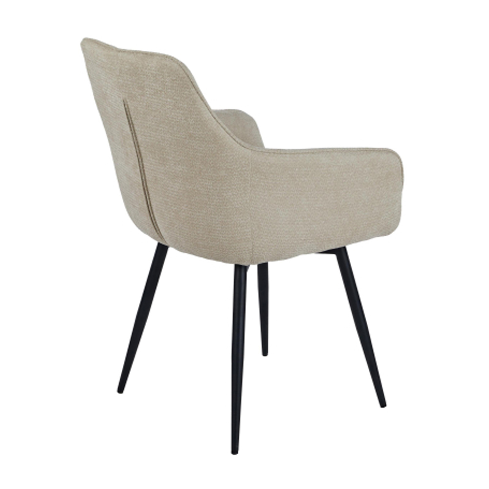 Morpeth Beige Fabric Dining Chairs in Pair