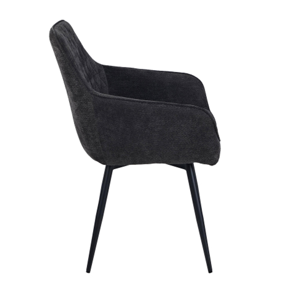 Morpeth Charcoal Fabric Dining Chairs in Pair