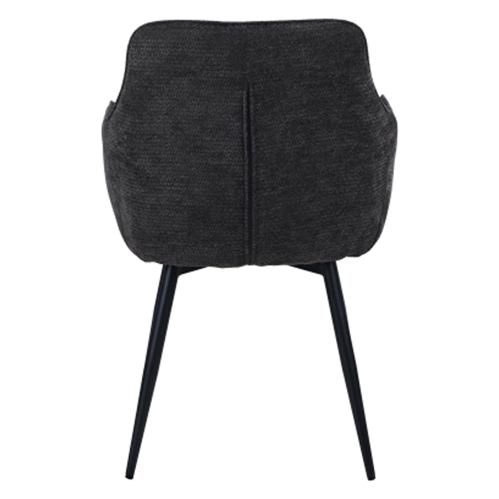 Morpeth Charcoal Fabric Dining Chairs in Pair