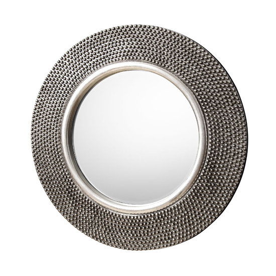 Morrilton Round Wall Mirror In Pewter Bobble Effect