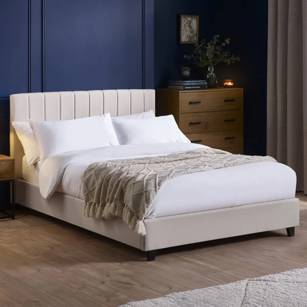 Morrison Fabric Double Bed - Oatmeal