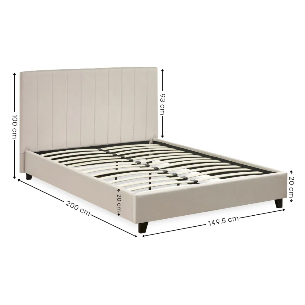 Morrison Fabric Double Bed - Oatmeal