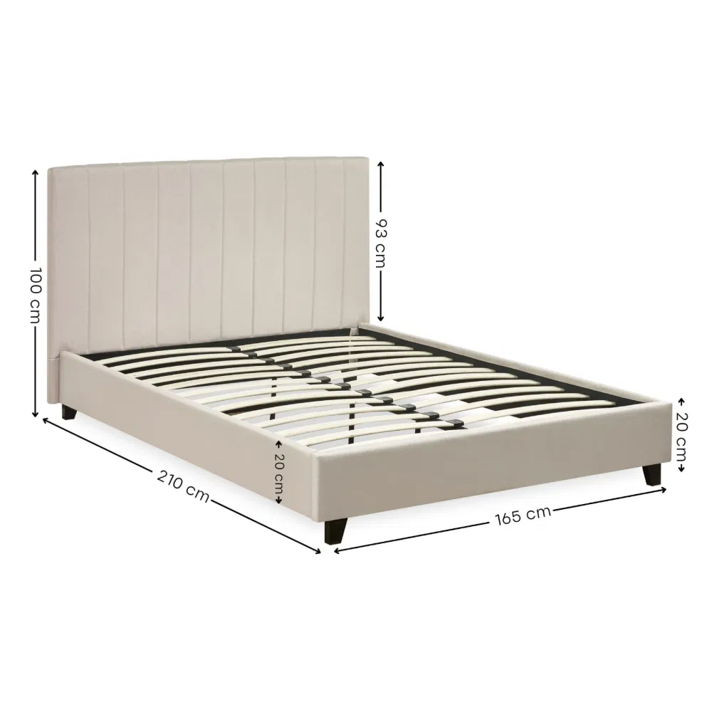 Morrison Fabric King Size Bed in Oatmeal