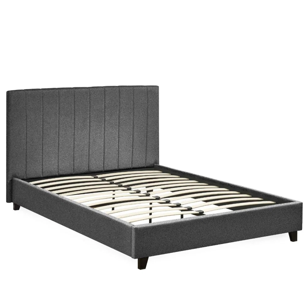 Morrison Fabric King Size Bed in Dark Grey