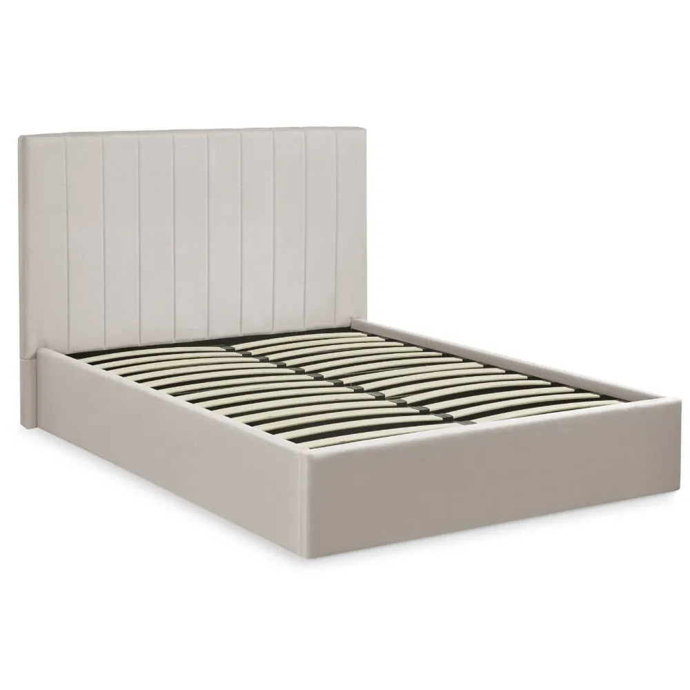 Morrison Fabric Ottoman Storage Double Bed in Oatmeal