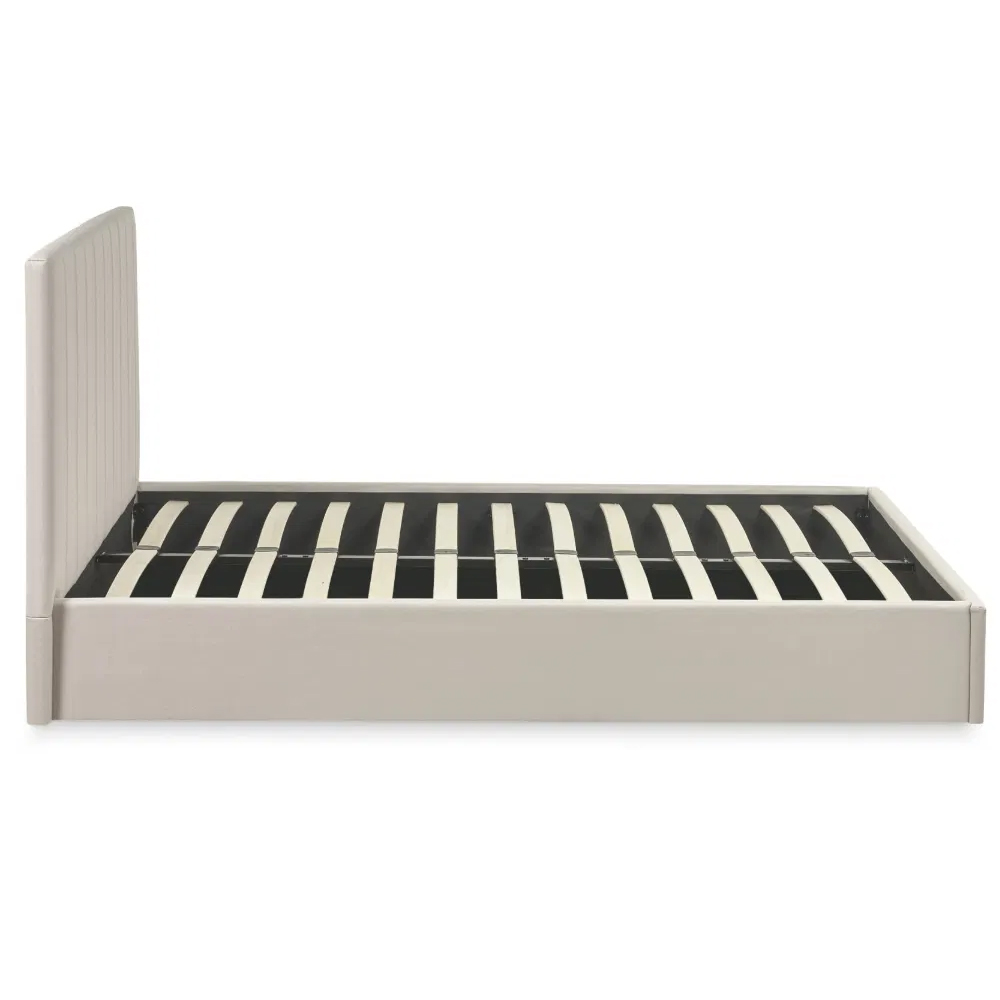 Morrison Fabric Ottoman Storage Double Bed in Oatmeal