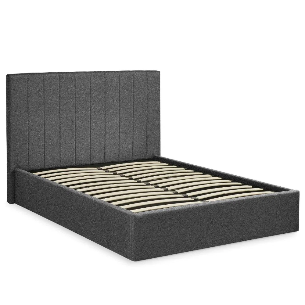 Morrison Fabric Ottoman Storage King Size Bed in Dark Grey