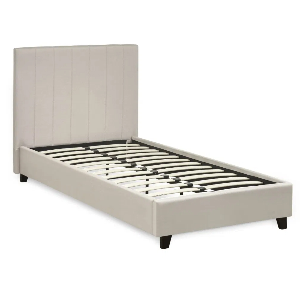 Morrison Fabric Single Bed - Oatmeal