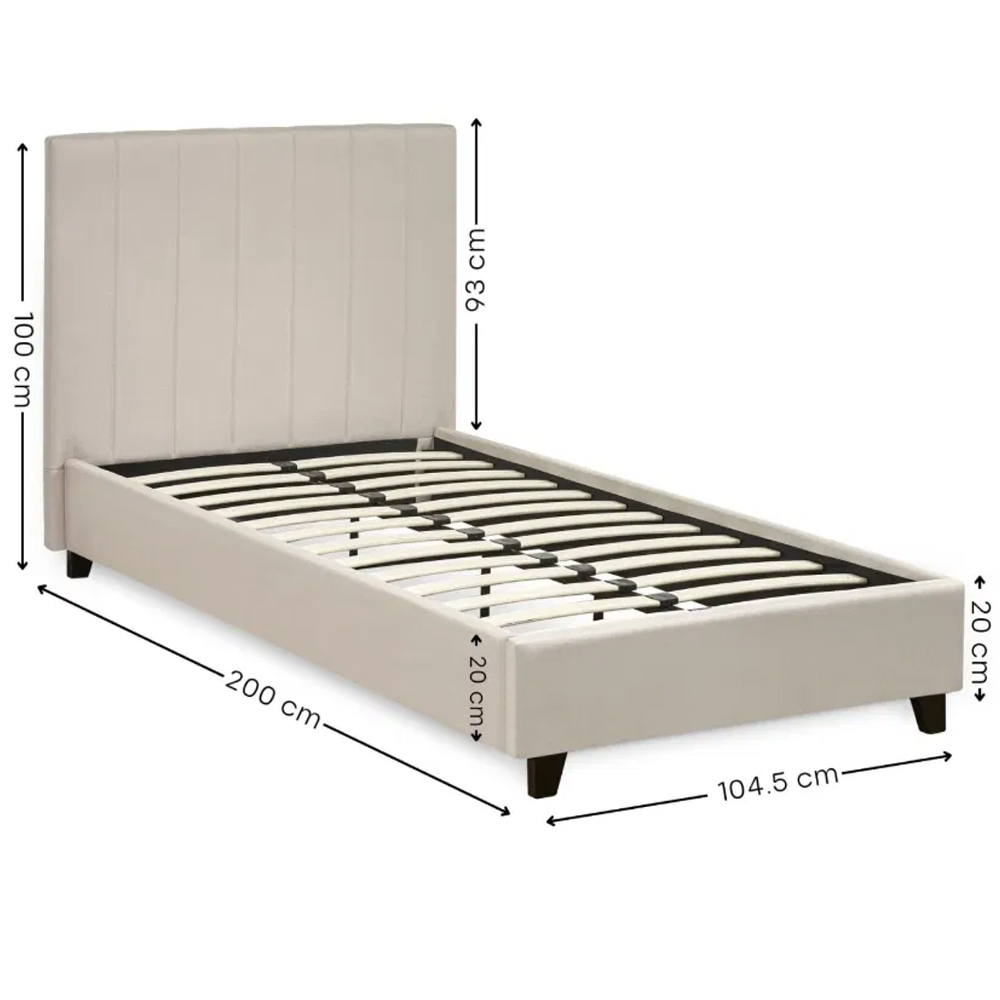 Morrison Fabric Single Bed - Oatmeal