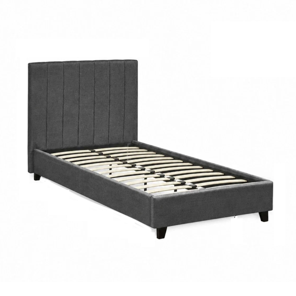 Morrison Fabric Single Bed in Dark Grey