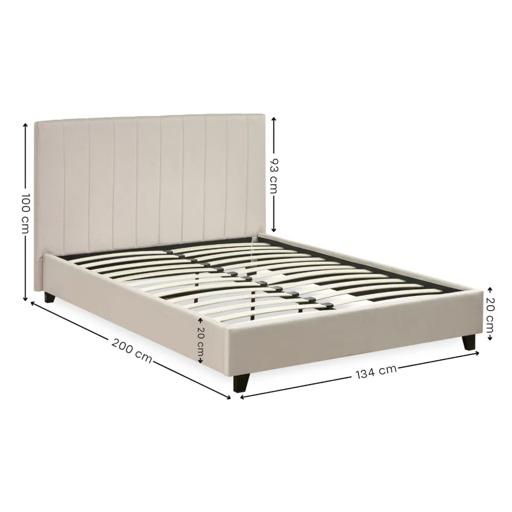 Morrison Fabric Small Double Bed in Oatmeal