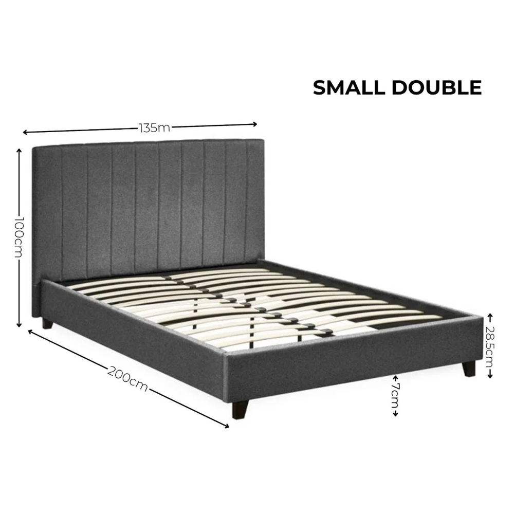 Morrison Fabric Small Double Bed in Dark Grey