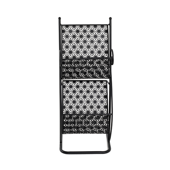 Morros Metal 2 Shelves Magazine Rack In Black
