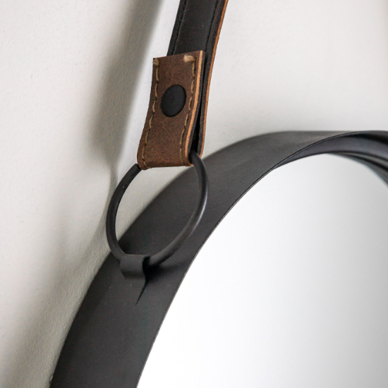 Morston Round Set Of 2 Wall Bedroom Mirrors In Black Frame_3