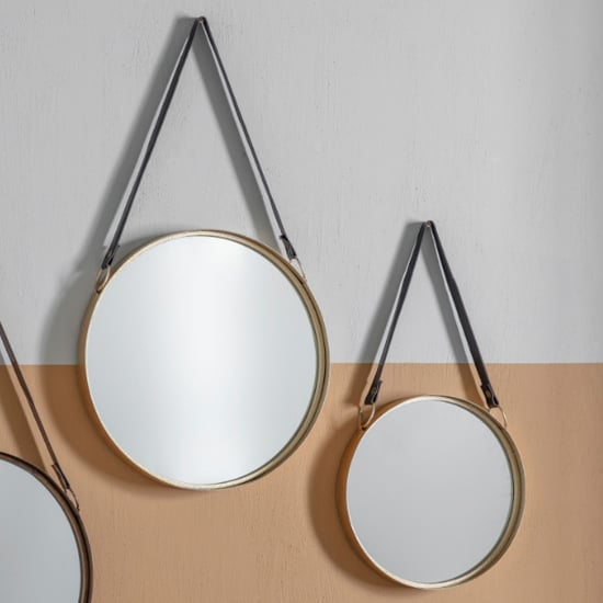 Read more about Morston round set of 2 wall bedroom mirrors in gold frame