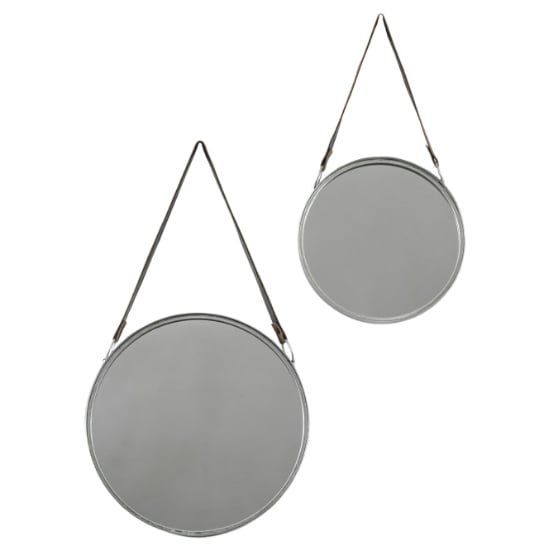 Morston Round Set Of 2 Wall Bedroom Mirrors In Silver Frame_1
