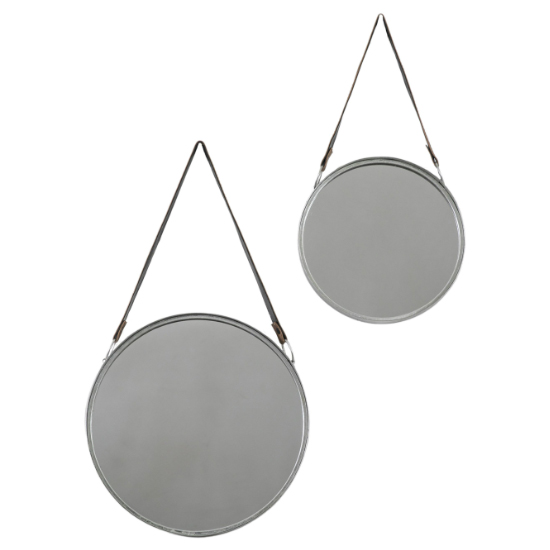 Read more about Morston round set of 2 wall bedroom mirrors in silver frame