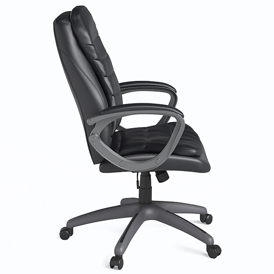 Mortlake Faux Leather Home And Office Chair In Black_3