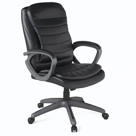 Mortlake Faux Leather Home And Office Chair In Black