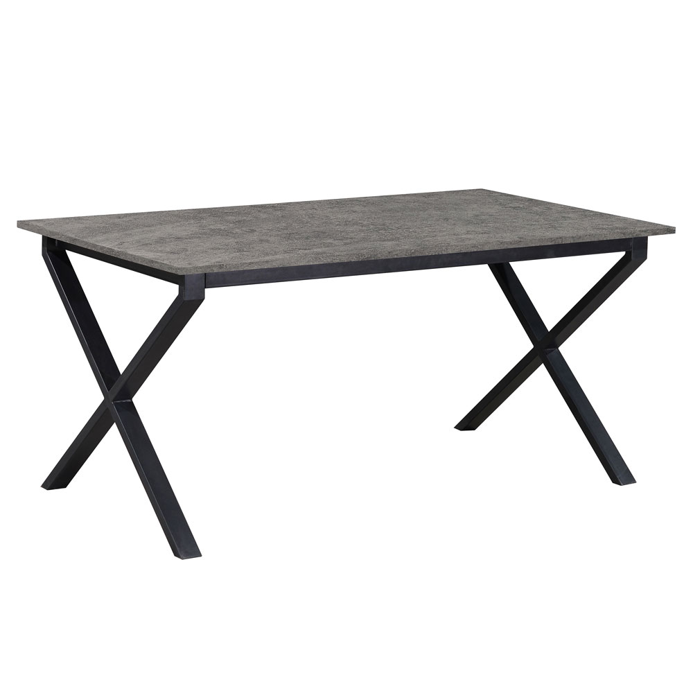Morven Rectangular Wooden Dining Table in Concrete