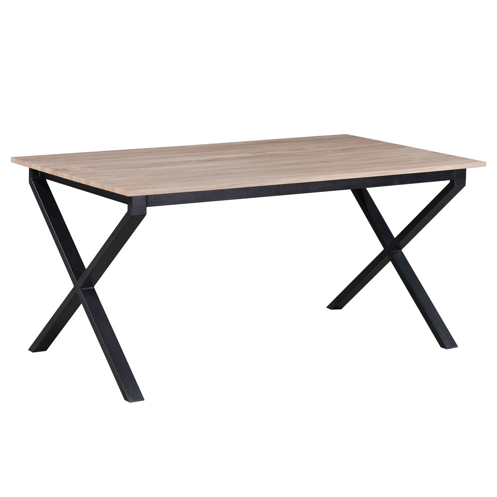 Morven Rectangular Wooden Dining Table in Oak and Black