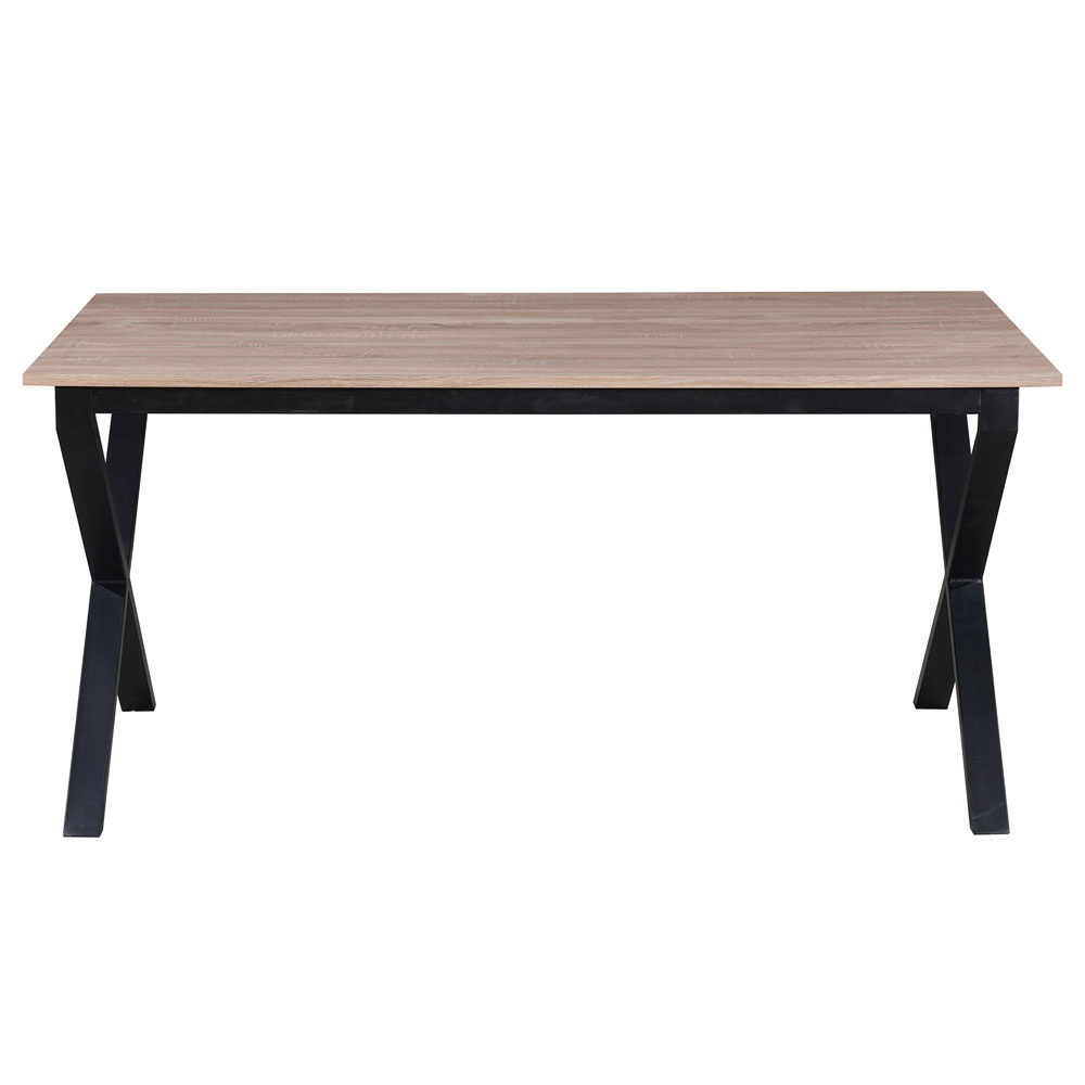 Morven Rectangular Wooden Dining Table in Oak and Black