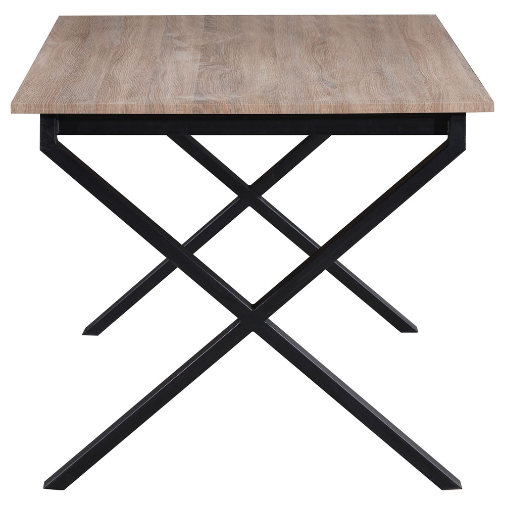 Morven Rectangular Wooden Dining Table in Oak and Black