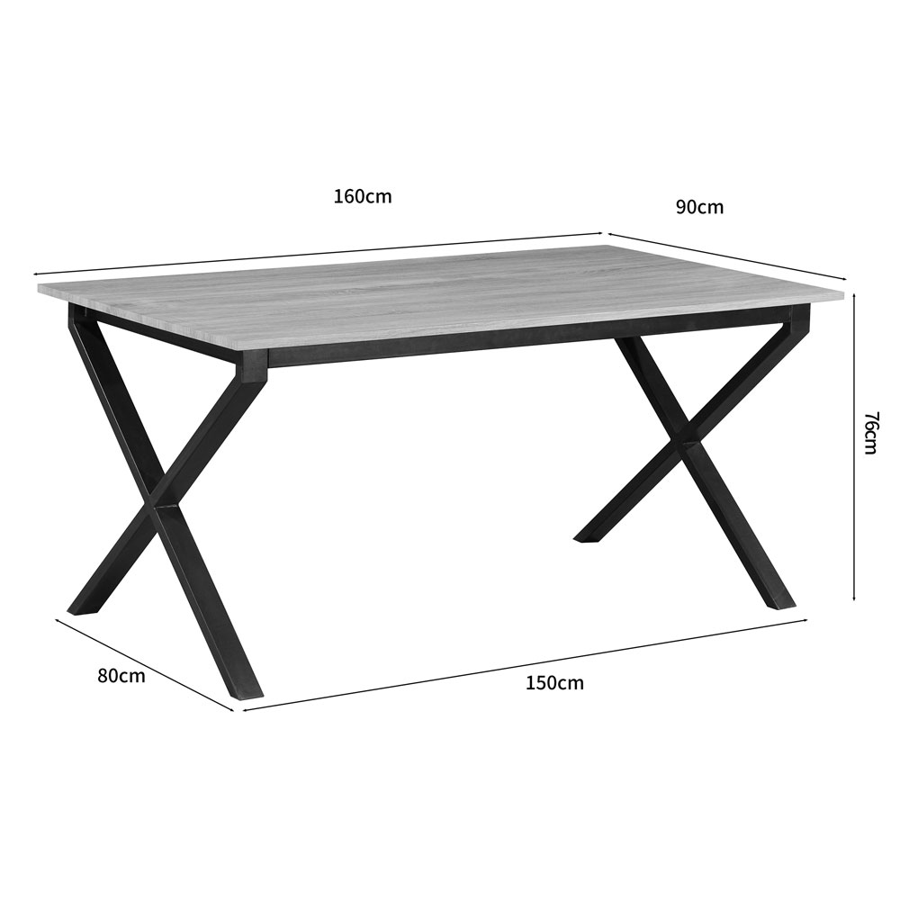 Morven Rectangular Wooden Dining Table in Oak and Black