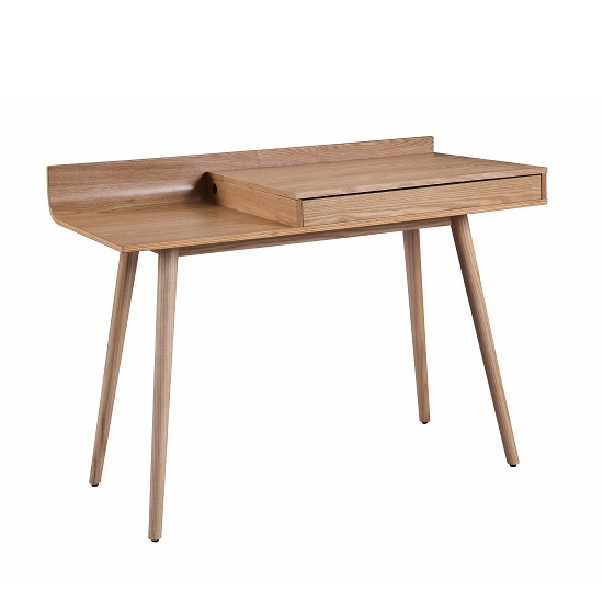 Read more about Morvik wooden computer desk in oak with lift-up lid