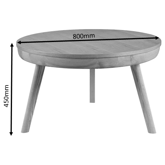 Morvik Round Wooden Coffee Table In Oak