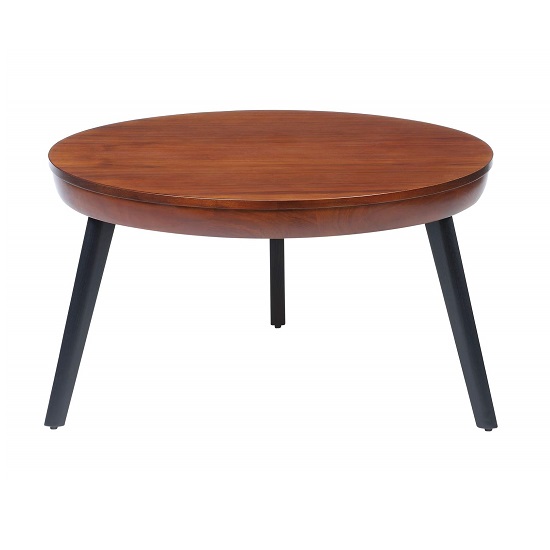 Read more about Morvik wooden coffee table round in walnut