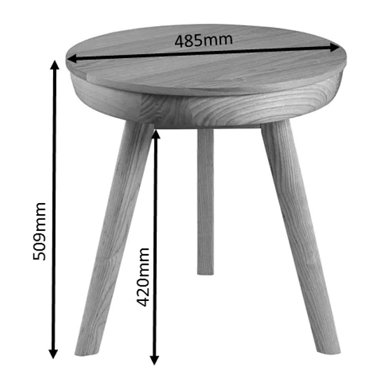Morvik Wooden Smart Lamp Table Round In Ash