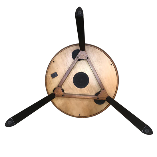 Morvik Wooden Smart Lamp Table Round In Walnut