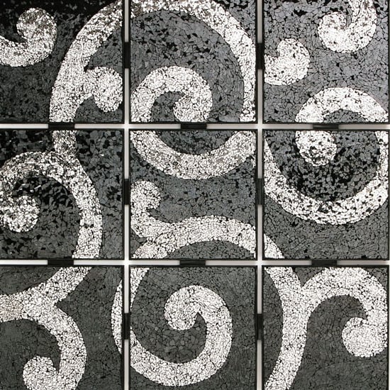 Read more about Mosaie 9pc opulent metal wall art in black and silver