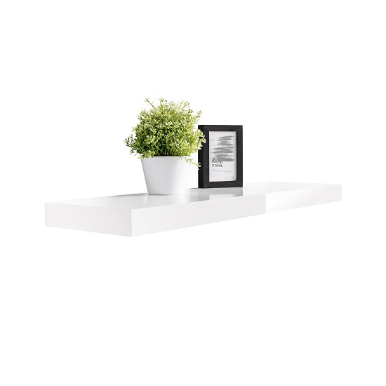 Mosby Floating Wall Shelf In High Gloss White Furniture in Fashion
