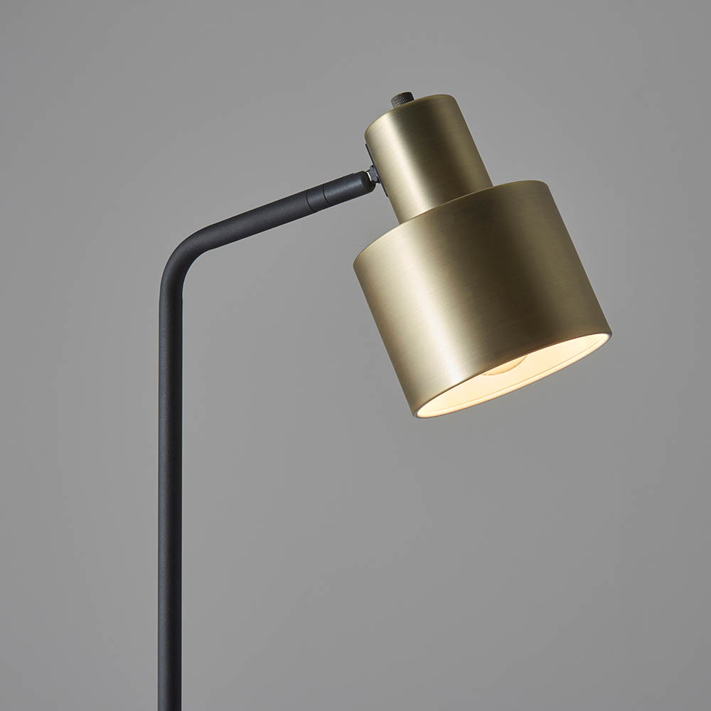 Mosinee Metal Floor Lamp In Matt Antique Brass And Matt Black