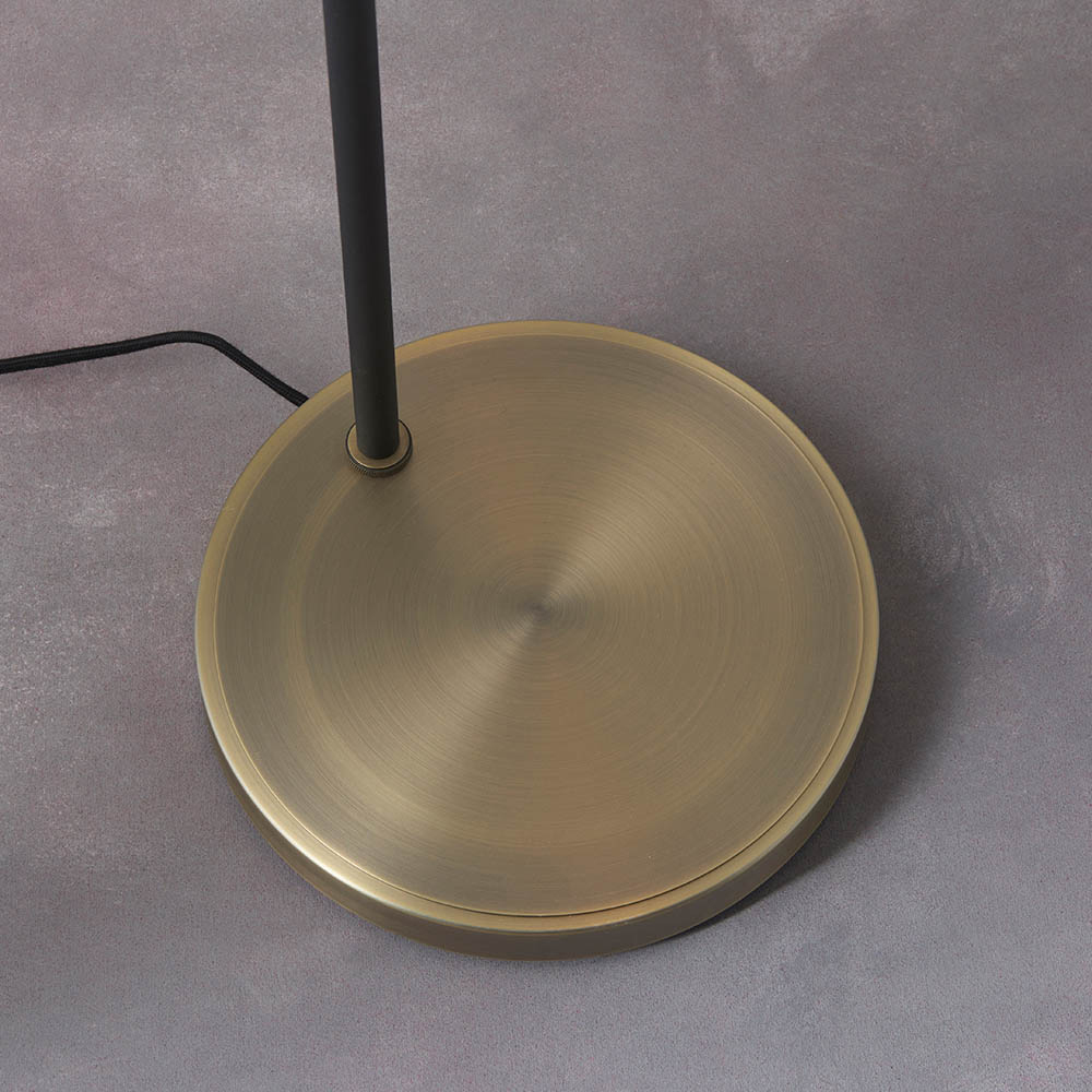 Mosinee Metal Floor Lamp In Matt Antique Brass And Matt Black