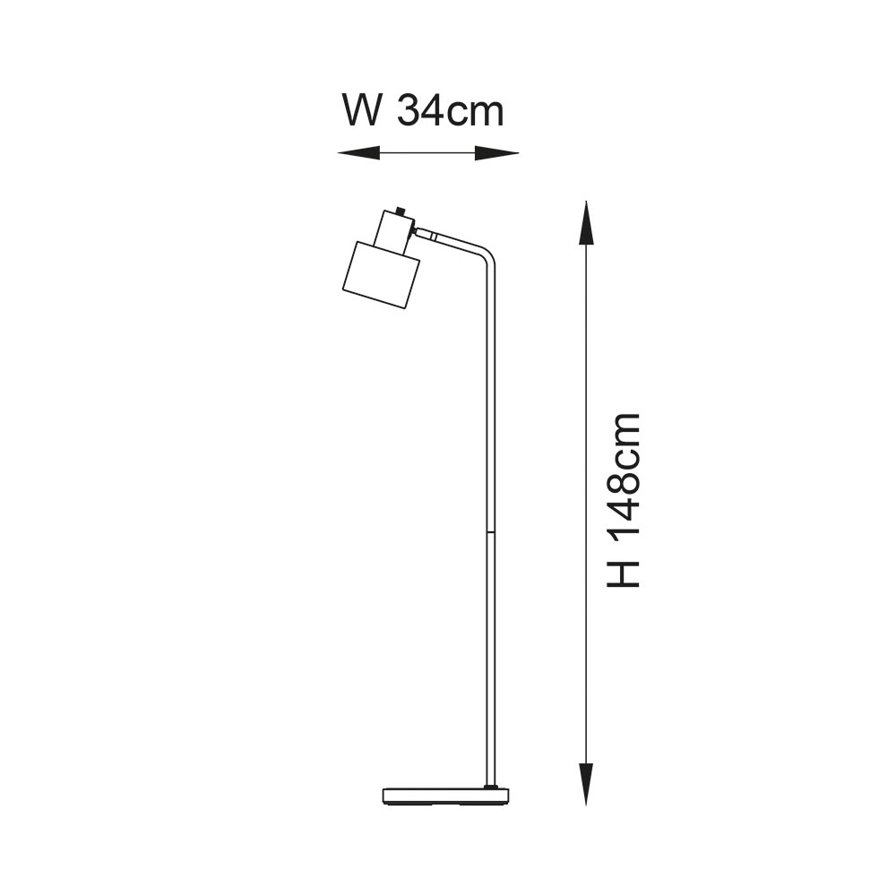 Mosinee Metal Floor Lamp In Matt Antique Brass And Matt Black