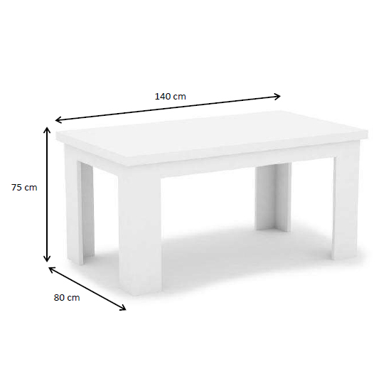 Mosko Large High Gloss Wooden Dining Table In White_2