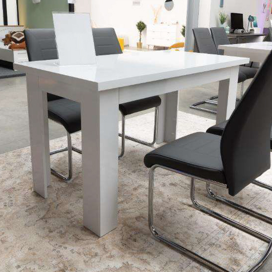 Mosko Large High Gloss Wooden Dining Table In White_3