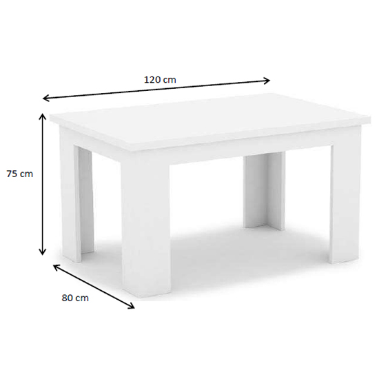 Mosko Medium High Gloss Wooden Dining Table In White_2