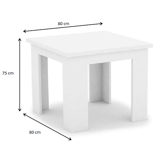 Mosko Small High Gloss Wooden Dining Table In White_2