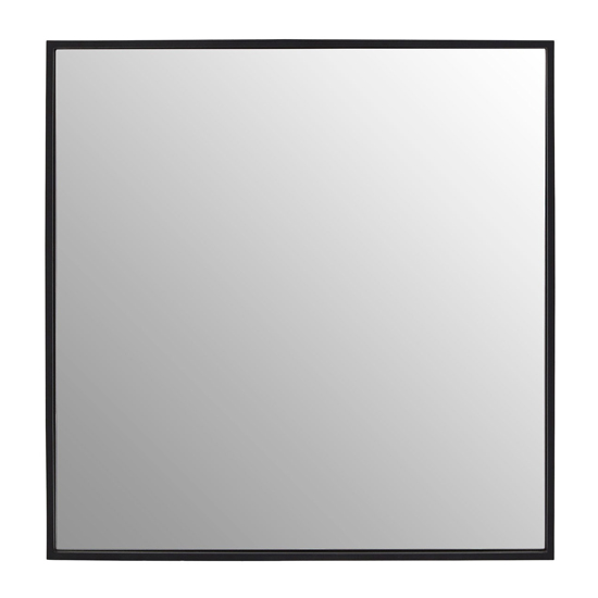 Mosten Large Square Minimalist Wall Mirror In Matt Black Sale