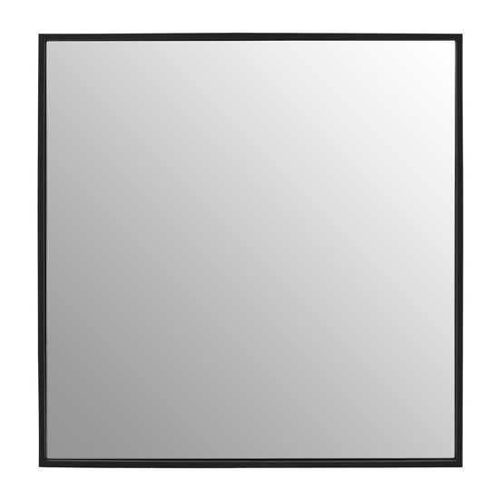 Andstima Medium Square Wall Bedroom Mirror In Matte Black Frame