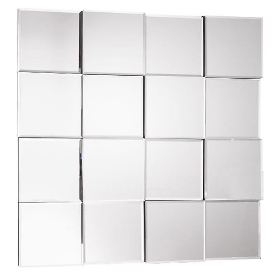 Motion Square Wall Bedroom Mirror In Silver