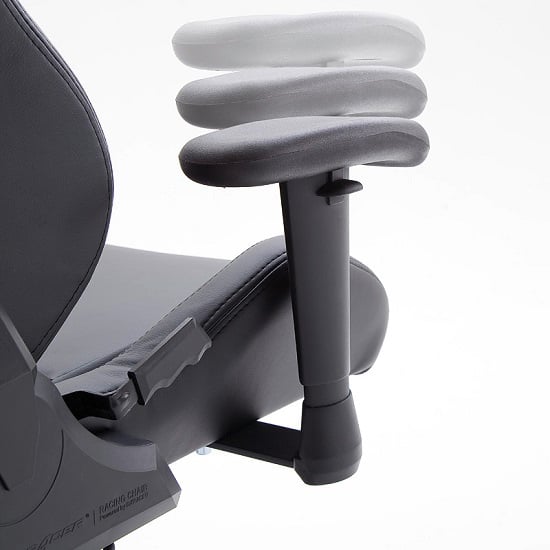 Motocross Office Chair In Black Faux Leather With Castors_5
