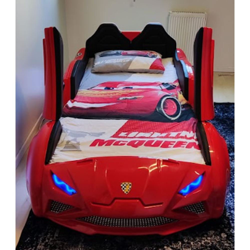 Motori Red ABS Lamborghini Children Car Bed with Leather Seat and LED