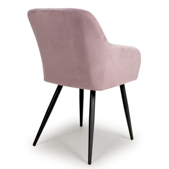 Moua Dusky Pink Brushed Velvet Dining Chairs In Pair_3