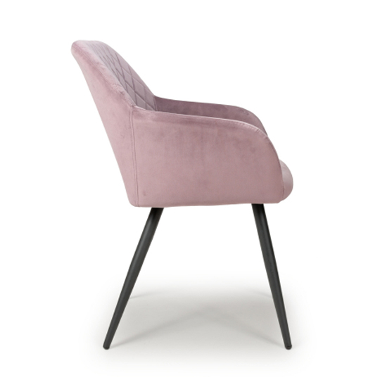 Moua Dusky Pink Brushed Velvet Dining Chairs In Pair_4