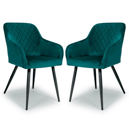 Moua Mint Green Brushed Velvet Dining Chairs In Pair